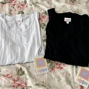 LuLaRoe Lot NWT Two Tank Tops Small Black and White